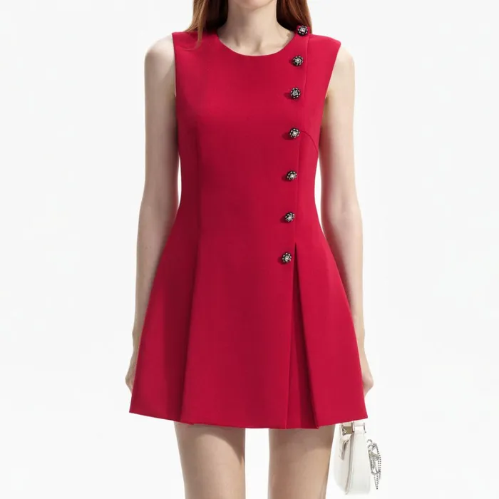Self Portrait Dresses Red Wool Crepe Mini Dress 8211 Women Self Portrait Dresses Red Wool Crepe Mini Dress 8211 Women