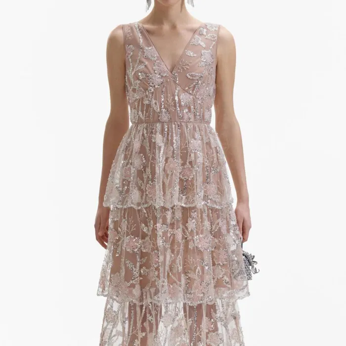Self Portrait Dresses Sequin Flower Midi Dress 8211 Women Self Portrait Dresses Sequin Flower Midi Dress 8211 Women