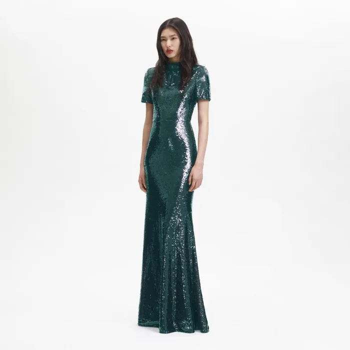 Self Portrait Dresses Teal Sequin Maxi Dress 8211 Women Self Portrait Dresses Teal Sequin Maxi Dress 8211 Women