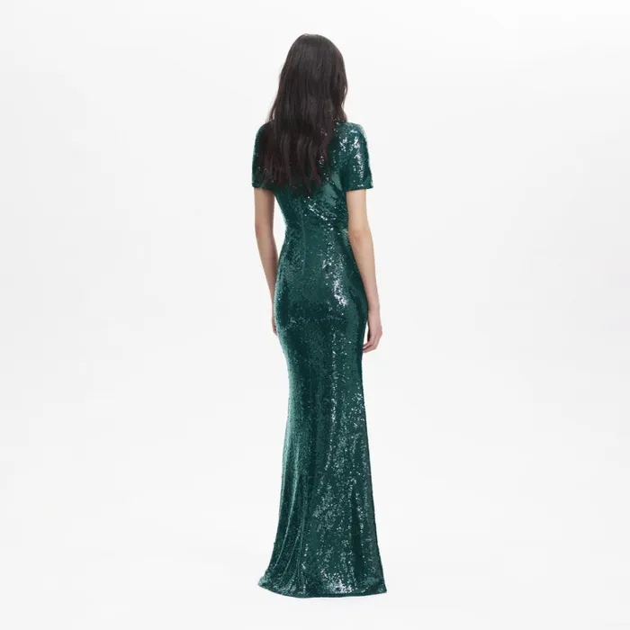 Self Portrait Dresses Teal Sequin Maxi Dress 8211 Women Self Portrait Dresses Teal Sequin Maxi Dress 8211 Women
