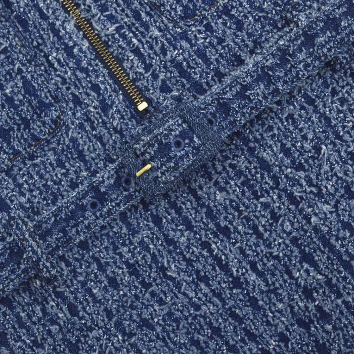 Self Portrait Dresses Textured Denim Mini Dress 8211 Women Self Portrait Dresses Textured Denim Mini Dress 8211 Women