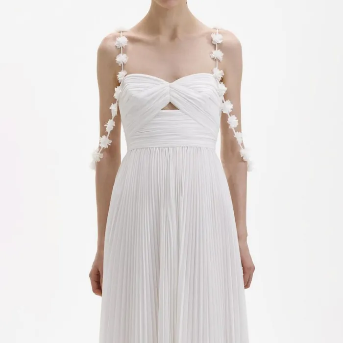 Self Portrait Dresses White Chiffon Flower Maxi Dress 8211 Women Self Portrait Dresses White Chiffon Flower Maxi Dress 8211 Women