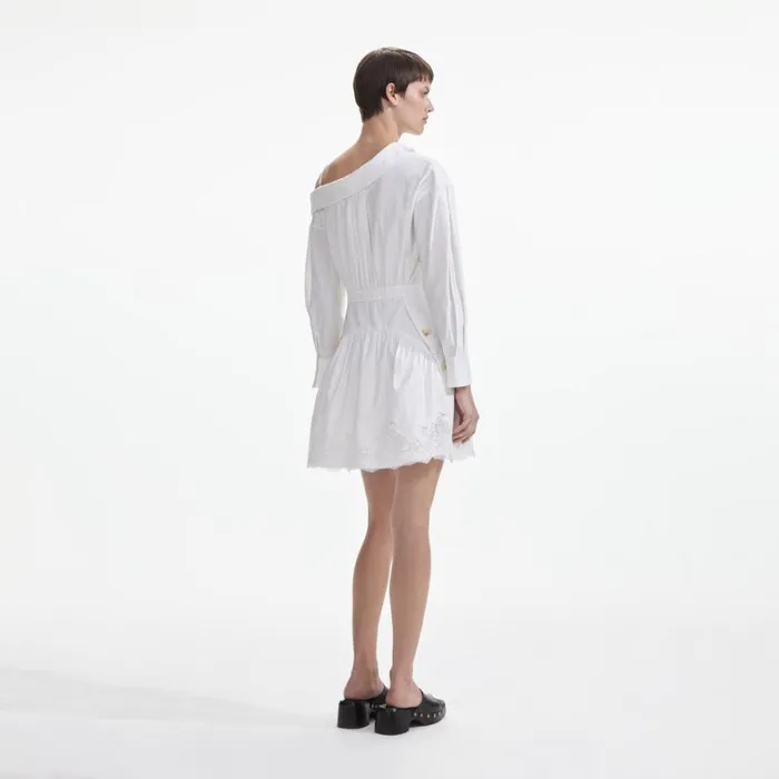 Self Portrait Dresses White Cotton Lace Hem Mini Dress 8211 Women Self Portrait Dresses White Cotton Lace Hem Mini Dress 8211 Women