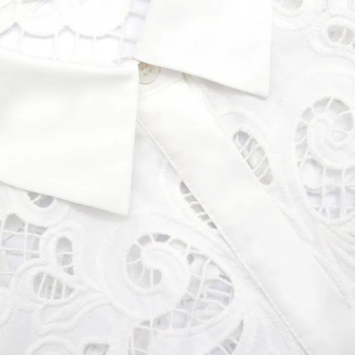 Self Portrait Dresses White Cotton Lace Mini Shirt Dress 8211 Women Self Portrait Dresses White Cotton Lace Mini Shirt Dress 8211 Women