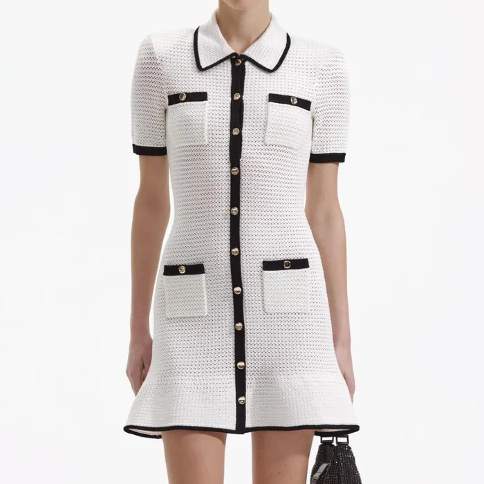 Self Portrait Dresses White Crochet Collar Mini Dress 8211 Women Self Portrait Dresses White Crochet Collar Mini Dress 8211 Women