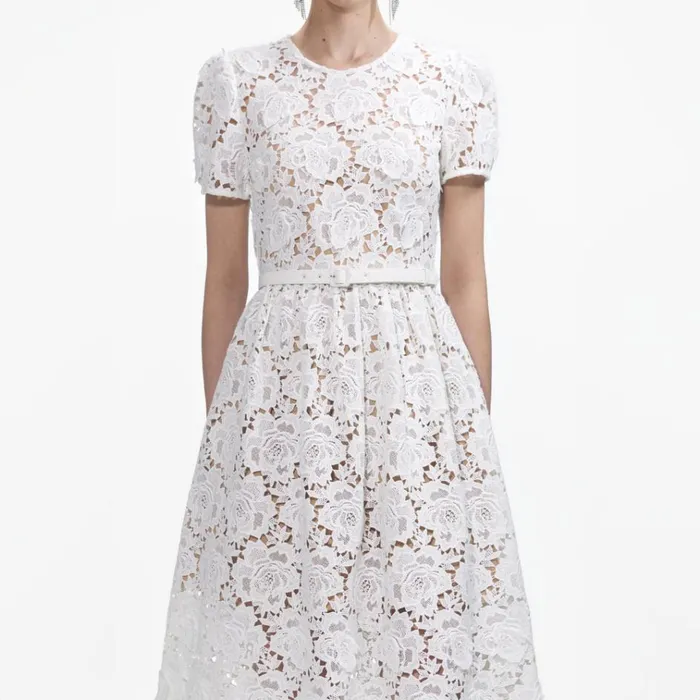 Self Portrait Dresses White Floral Lace Midi Dress 8211 Women Self Portrait Dresses White Floral Lace Midi Dress 8211 Women