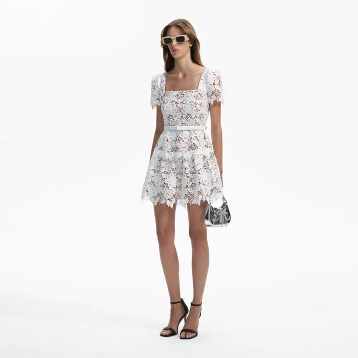 Self Portrait Dresses White Lace Mini Skater Dress 8211 Women Self Portrait Dresses White Lace Mini Skater Dress 8211 Women