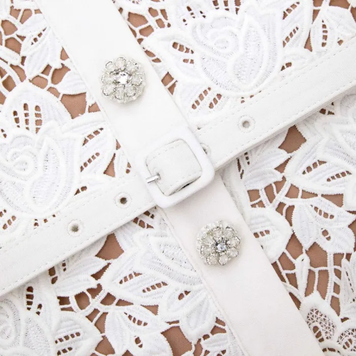 Self Portrait Dresses White Lace Open Neck Midi Dress 8211 Women Self Portrait Dresses White Lace Open Neck Midi Dress 8211 Women