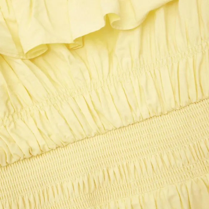 Self Portrait Dresses Yellow Cotton Midi Dress 8211 Women Self Portrait Dresses Yellow Cotton Midi Dress 8211 Women