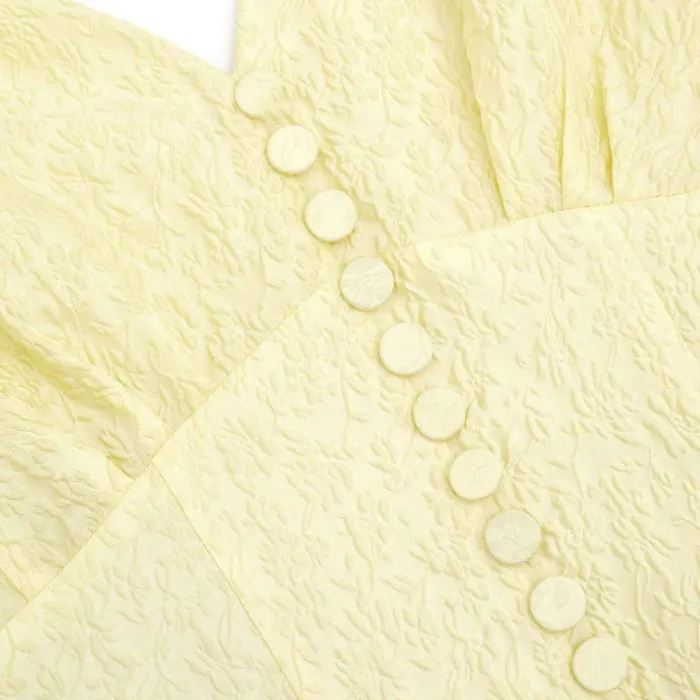 Self Portrait Dresses Yellow Jacquard Midi Dress 8211 Women Self Portrait Dresses Yellow Jacquard Midi Dress 8211 Women