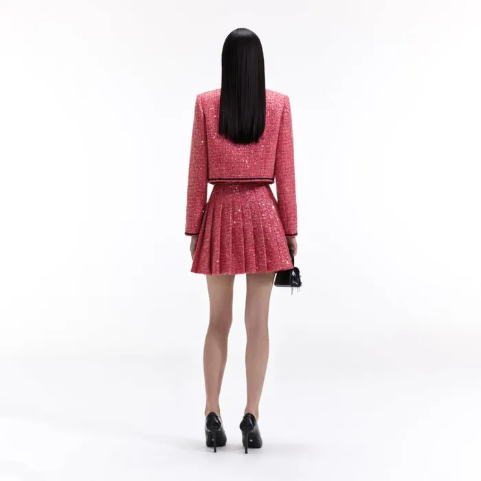 Self Portrait Exclusives Red Boucle Jacket 8211 Women Self Portrait Exclusives Red Boucle Jacket 8211 Women