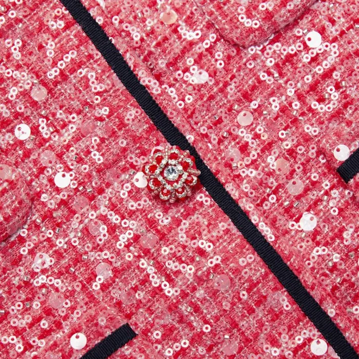 Self Portrait Exclusives Red Boucle Jacket 8211 Women Self Portrait Exclusives Red Boucle Jacket 8211 Women
