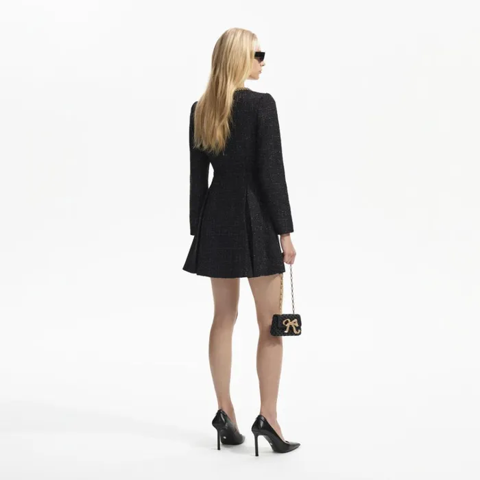 Self Portrait Icons Black Boucle Mini Dress 8211 Women Self Portrait Icons Black Boucle Mini Dress 8211 Women