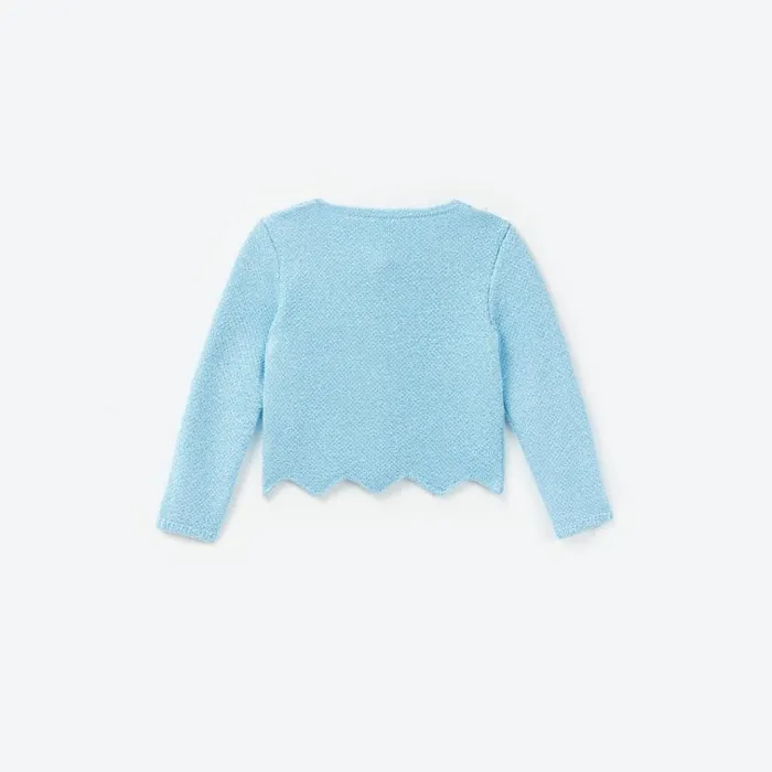 Self Portrait Knitwear Blue Sequin Knit Cardigan 8211 Kids Self Portrait Knitwear Blue Sequin Knit Cardigan 8211 Kids