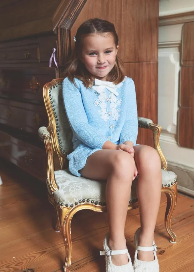 Self Portrait Knitwear Blue Sequin Knit Cardigan 8211 Kids Self Portrait Knitwear Blue Sequin Knit Cardigan 8211 Kids