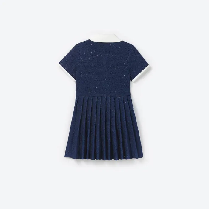 Self Portrait Knitwear Blue Sequin Knit Collared Dress 8211 Kids Self Portrait Knitwear Blue Sequin Knit Collared Dress 8211 Kids