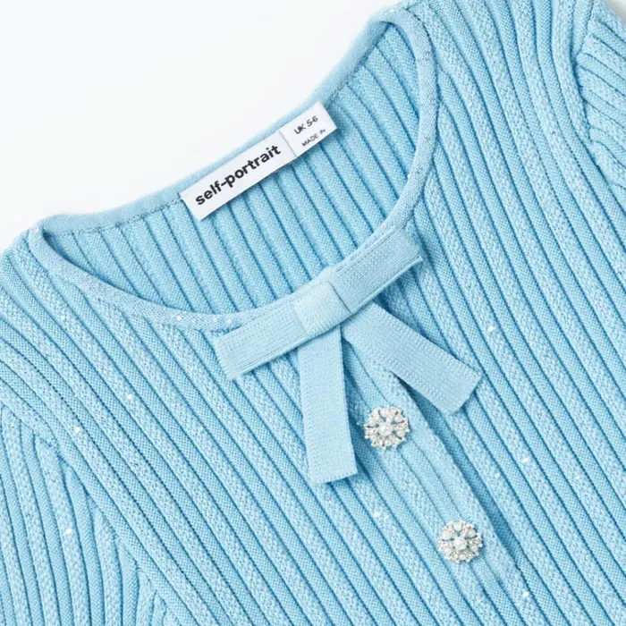 Self Portrait Knitwear Blue Sequin Knit Dress 8211 Kids Self Portrait Knitwear Blue Sequin Knit Dress 8211 Kids