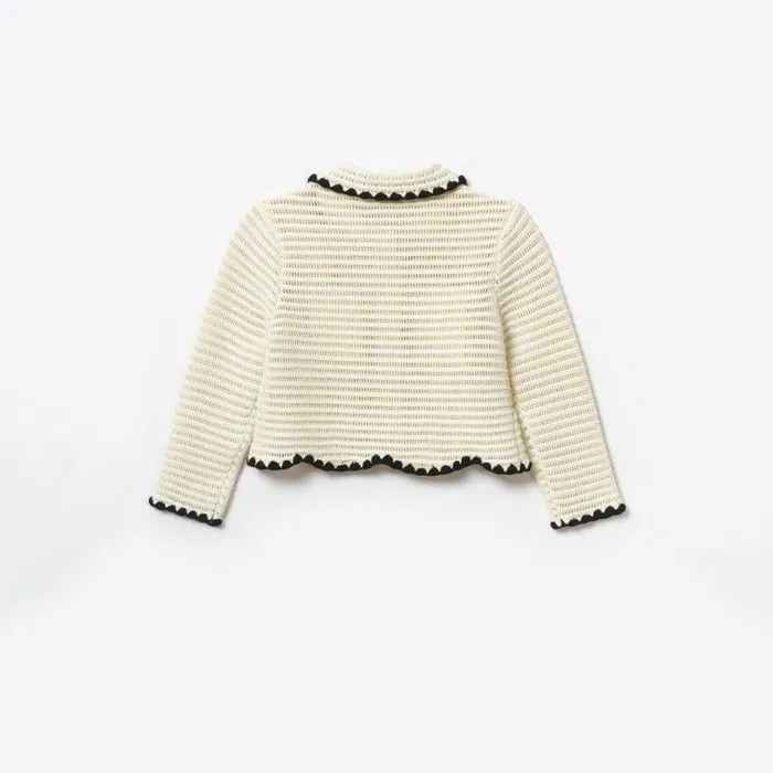 Self Portrait Knitwear Cream Crochet Cardigan 8211 Kids Self Portrait Knitwear Cream Crochet Cardigan 8211 Kids