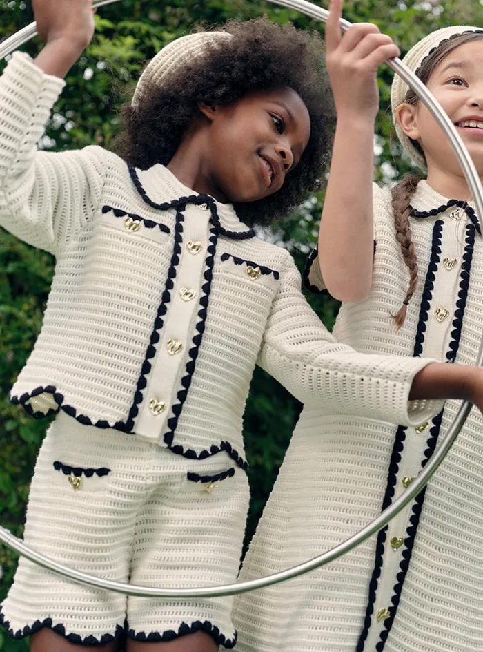 Self Portrait Knitwear Cream Crochet Cardigan 8211 Kids Self Portrait Knitwear Cream Crochet Cardigan 8211 Kids