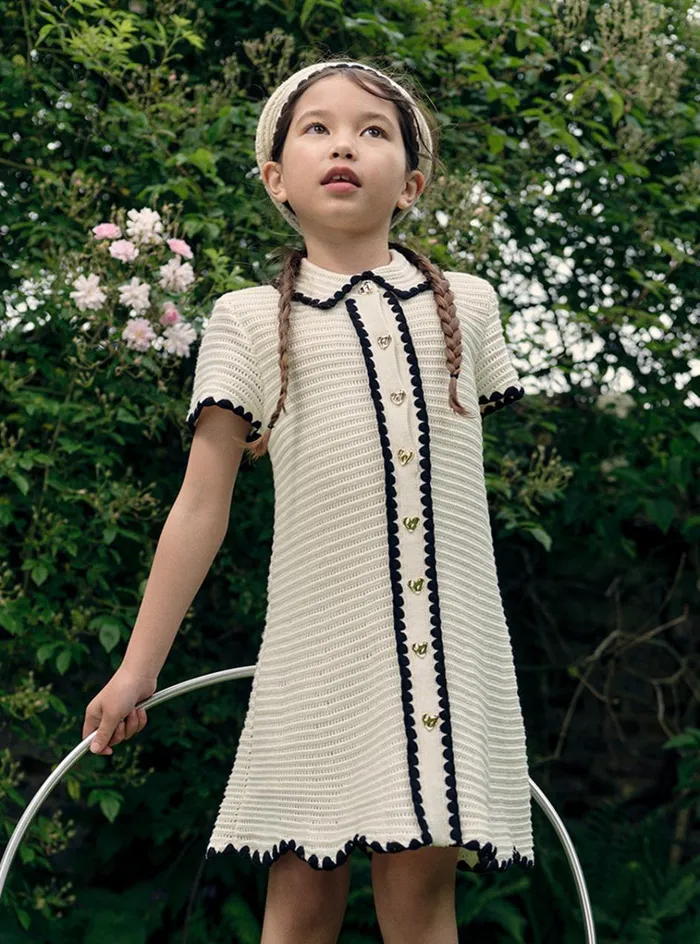 Self Portrait Knitwear Cream Crochet Mini Dress 8211 Kids Self Portrait Knitwear Cream Crochet Mini Dress 8211 Kids