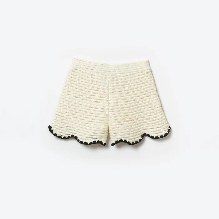Self Portrait Knitwear Cream Crochet Short 8211 Kids Self Portrait Knitwear Cream Crochet Short 8211 Kids