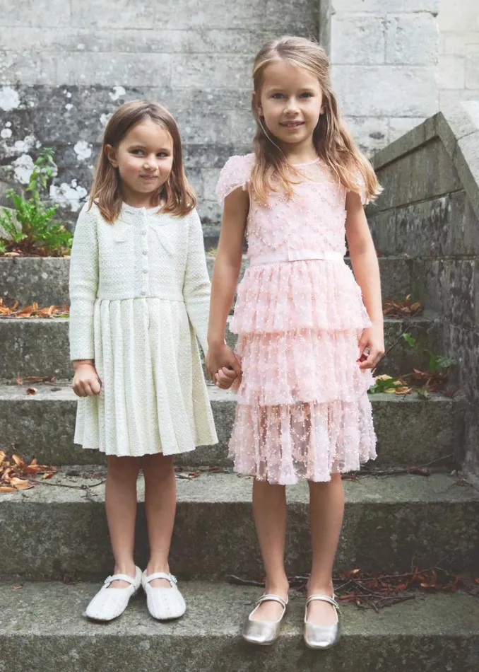 Self Portrait Knitwear Cream Knit Bow Dress 8211 Kids Self Portrait Knitwear Cream Knit Bow Dress 8211 Kids