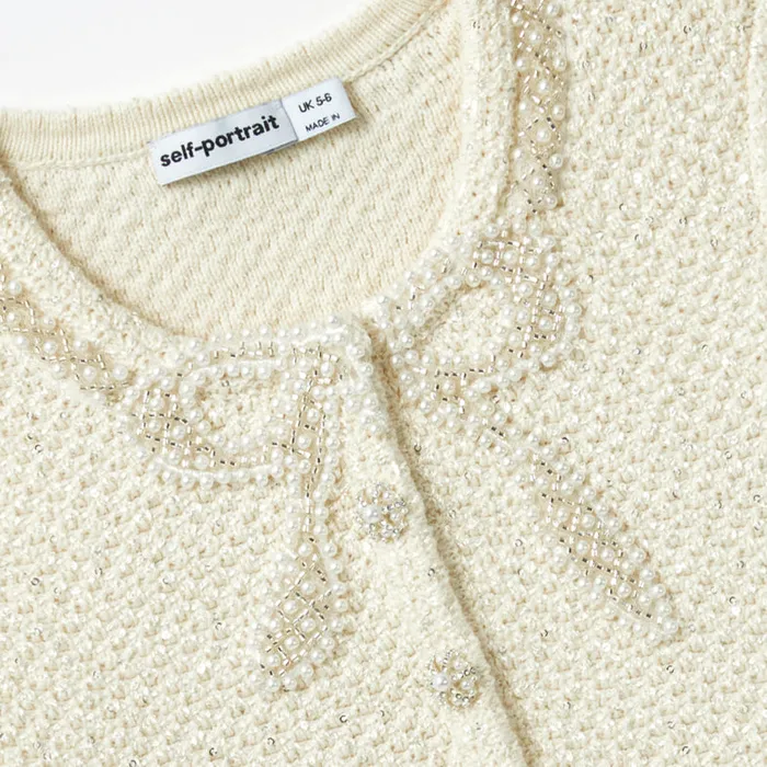 Self Portrait Knitwear Cream Soft Knit Cardigan 8211 Kids Self Portrait Knitwear Cream Soft Knit Cardigan 8211 Kids