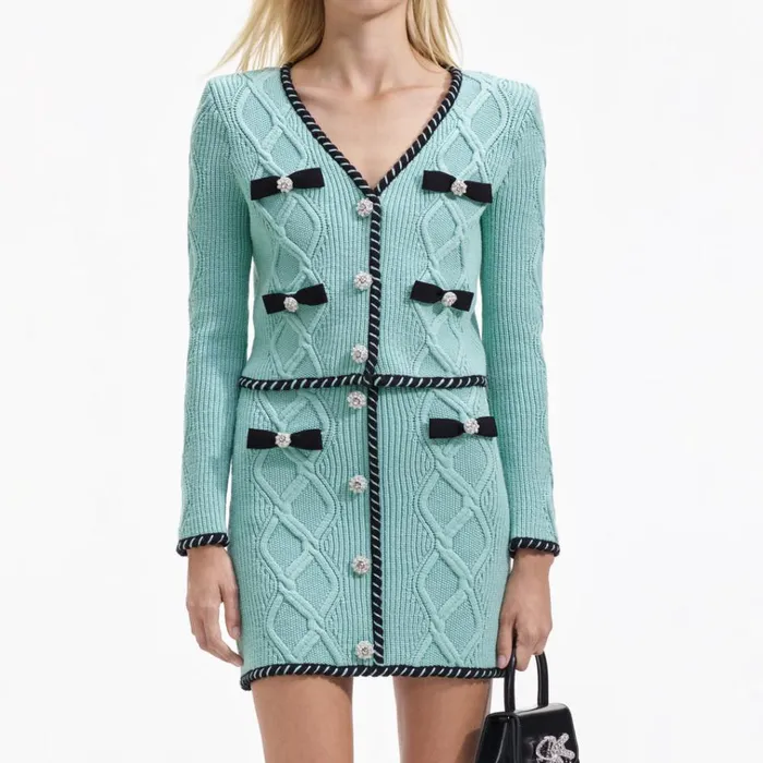 Self Portrait Knitwear Mint Cable Knit Mini Skirt 8211 Women Self Portrait Knitwear Mint Cable Knit Mini Skirt 8211 Women