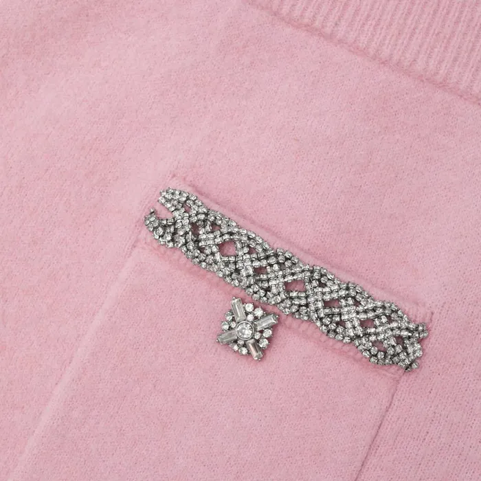 Self Portrait Knitwear Pink Embellished Knit Midi Skirt 8211 Women Self Portrait Knitwear Pink Embellished Knit Midi Skirt 8211 Women