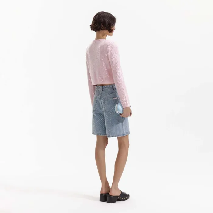Self Portrait Knitwear Pink Knit Sequin Cardigan 8211 Women Self Portrait Knitwear Pink Knit Sequin Cardigan 8211 Women