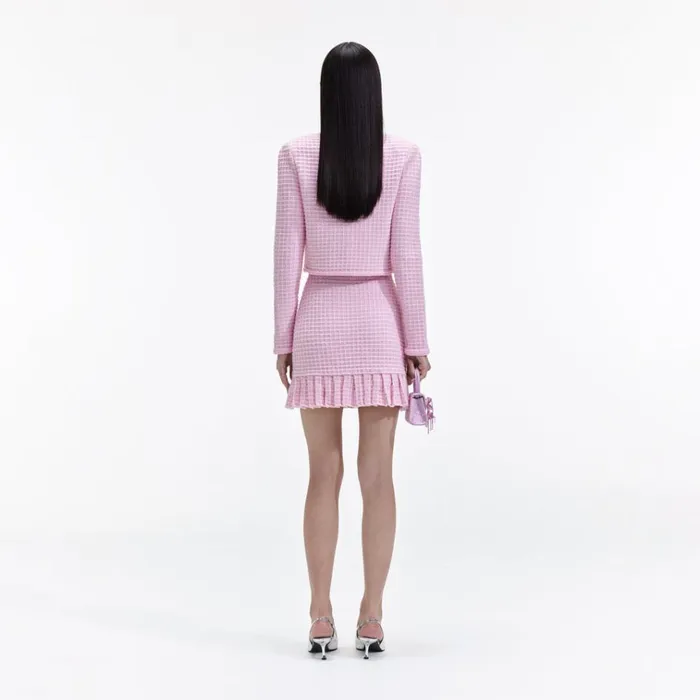 Self Portrait Knitwear Pink Sequin Textured Knit Jacket 8211 Women Self Portrait Knitwear Pink Sequin Textured Knit Jacket 8211 Women