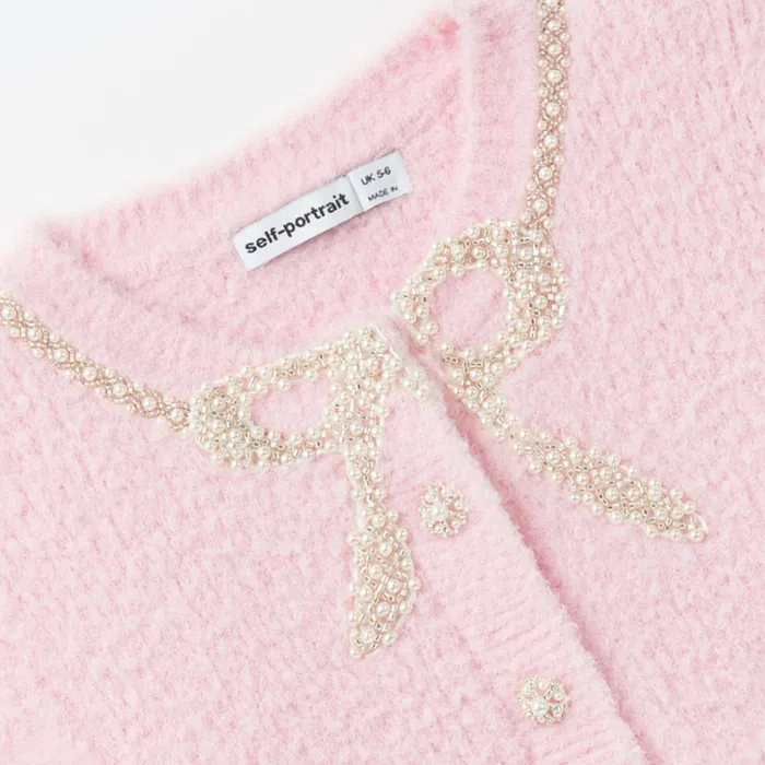 Self Portrait Knitwear Pink Soft Knit Cardigan 8211 Kids Self Portrait Knitwear Pink Soft Knit Cardigan 8211 Kids