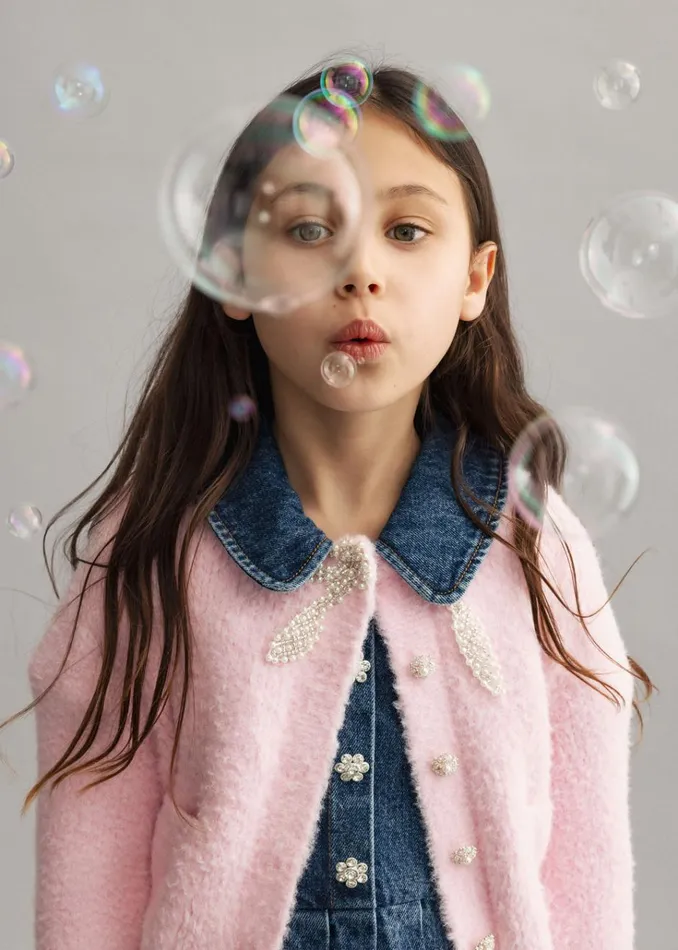Self Portrait Knitwear Pink Soft Knit Cardigan 8211 Kids Self Portrait Knitwear Pink Soft Knit Cardigan 8211 Kids