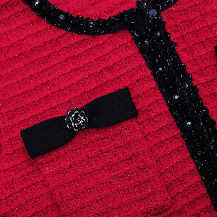 Self Portrait Knitwear Red Knit Cardigan 8211 Women Self Portrait Knitwear Red Knit Cardigan 8211 Women