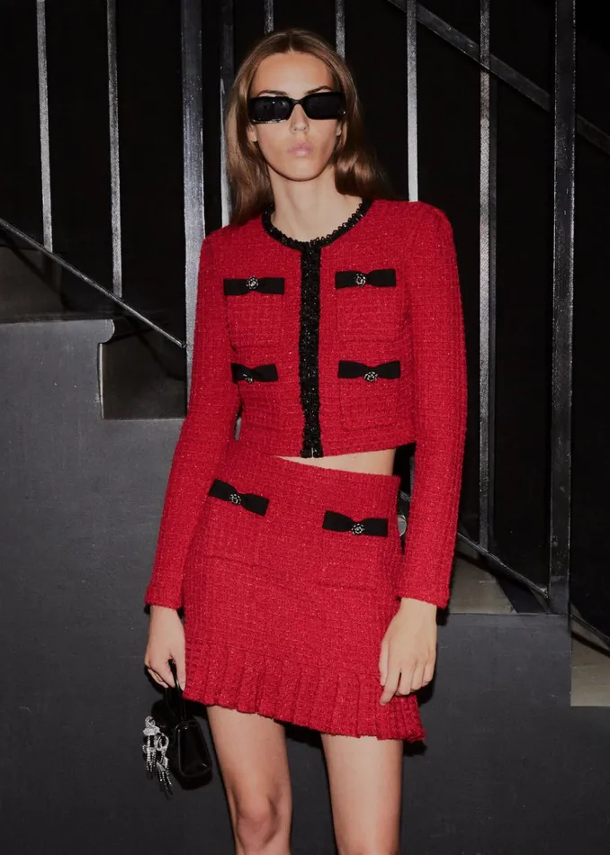 Self Portrait Knitwear Red Knit Cardigan 8211 Women Self Portrait Knitwear Red Knit Cardigan 8211 Women