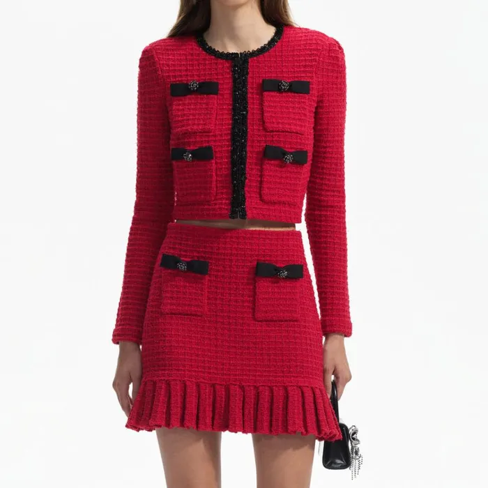 Self Portrait Knitwear Red Knit Mini Skirt 8211 Women Self Portrait Knitwear Red Knit Mini Skirt 8211 Women