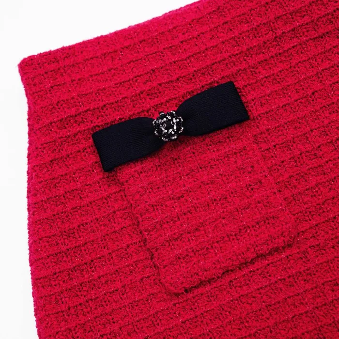 Self Portrait Knitwear Red Knit Mini Skirt 8211 Women Self Portrait Knitwear Red Knit Mini Skirt 8211 Women