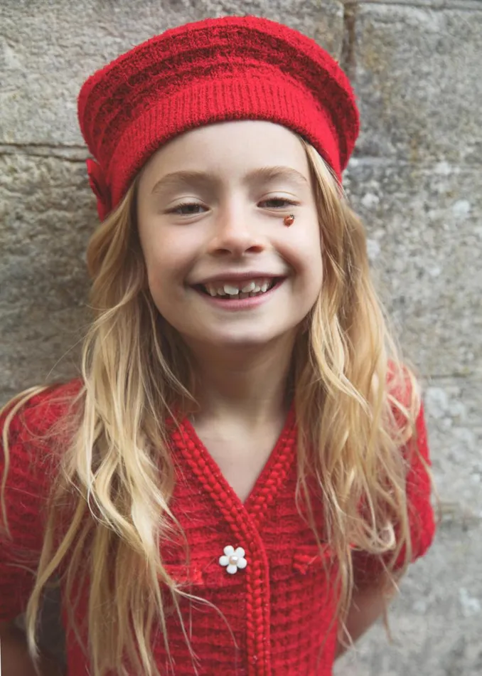 Self Portrait Knitwear Red Knitted Hat 8211 Kids Self Portrait Knitwear Red Knitted Hat 8211 Kids