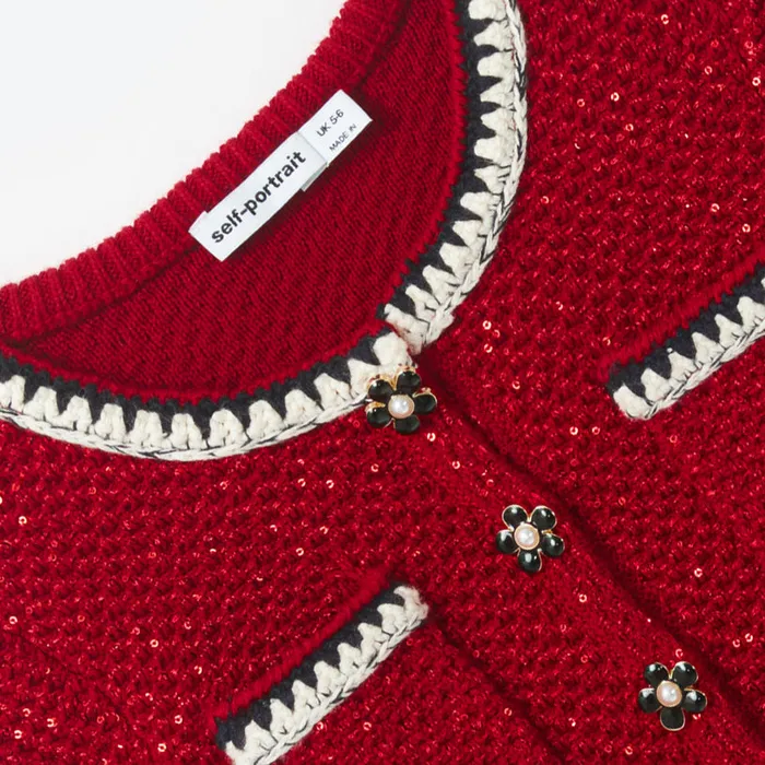 Self Portrait Knitwear Red Sequin Knit Dress 8211 Kids Self Portrait Knitwear Red Sequin Knit Dress 8211 Kids