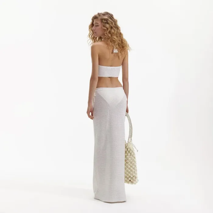 Self Portrait Knitwear White Crochet Maxi Skirt 8211 Women Self Portrait Knitwear White Crochet Maxi Skirt 8211 Women