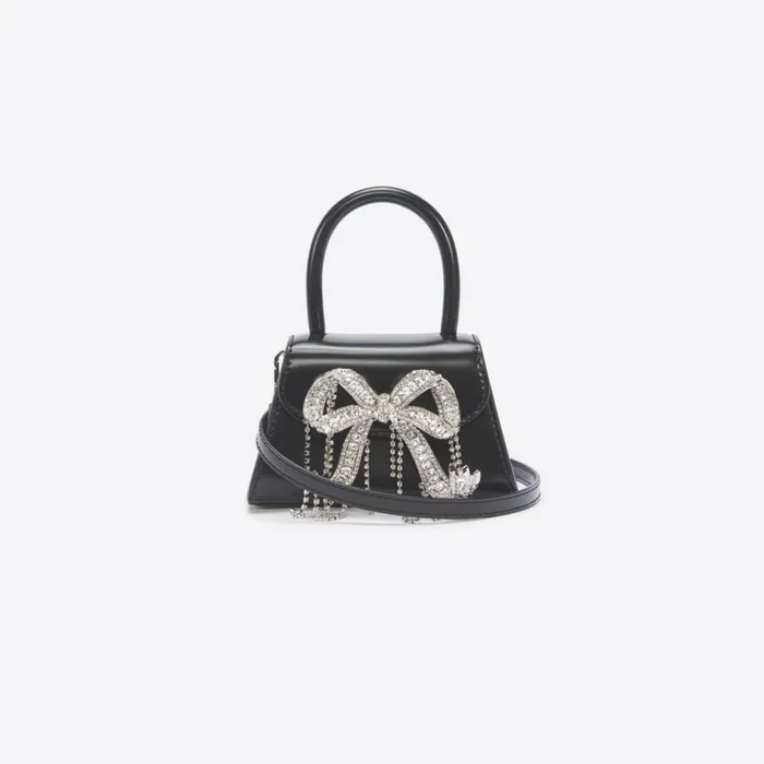 Self Portrait Micro Black Leather Micro Bow Bag 8211 Women Self Portrait Micro Black Leather Micro Bow Bag 8211 Women