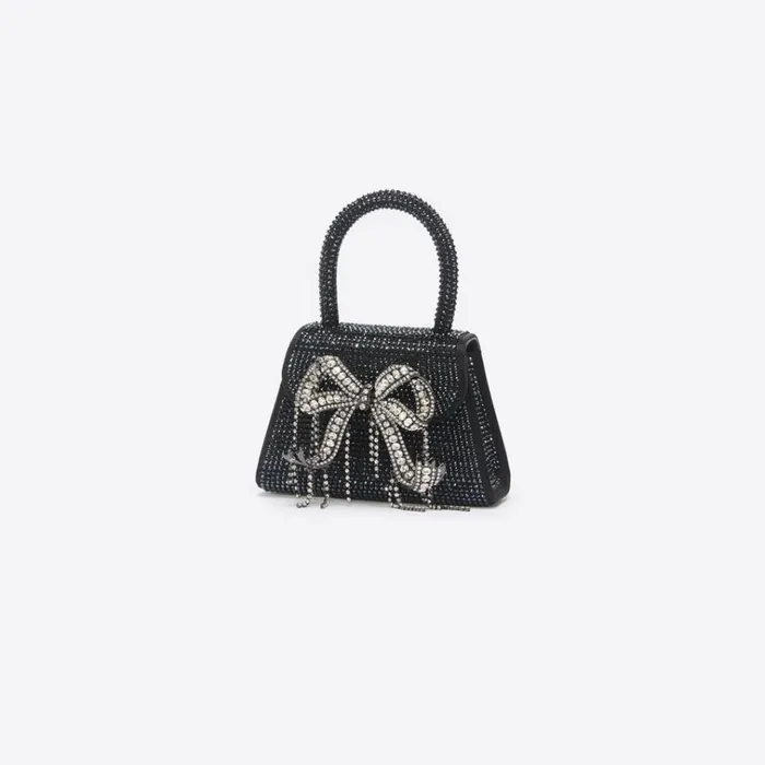 Self Portrait Micro Black Rhinestone Embellished Micro Bow Bag 8211 Women Self Portrait Micro Black Rhinestone Embellished Micro Bow Bag 8211 Women