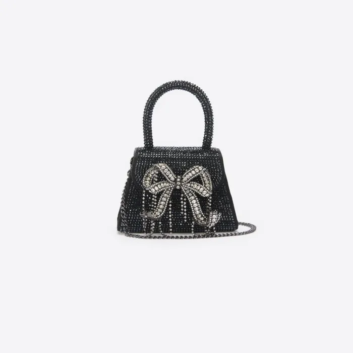 Self Portrait Micro Black Rhinestone Embellished Micro Bow Bag 8211 Women Self Portrait Micro Black Rhinestone Embellished Micro Bow Bag 8211 Women