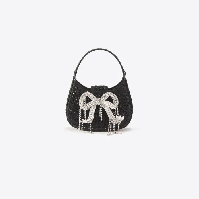 Self Portrait Micro Black Rhinestone Micro Crescent Bag 8211 Women