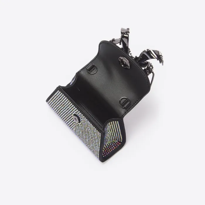 Self Portrait Micro Black Satin Rhinestone Micro Bow Bag 8211 Women Self Portrait Micro Black Satin Rhinestone Micro Bow Bag 8211 Women