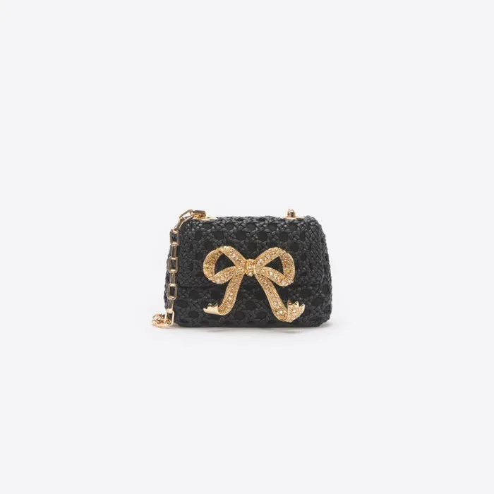 Self Portrait Micro Black Woven Leather Micro Bag 8211 Women