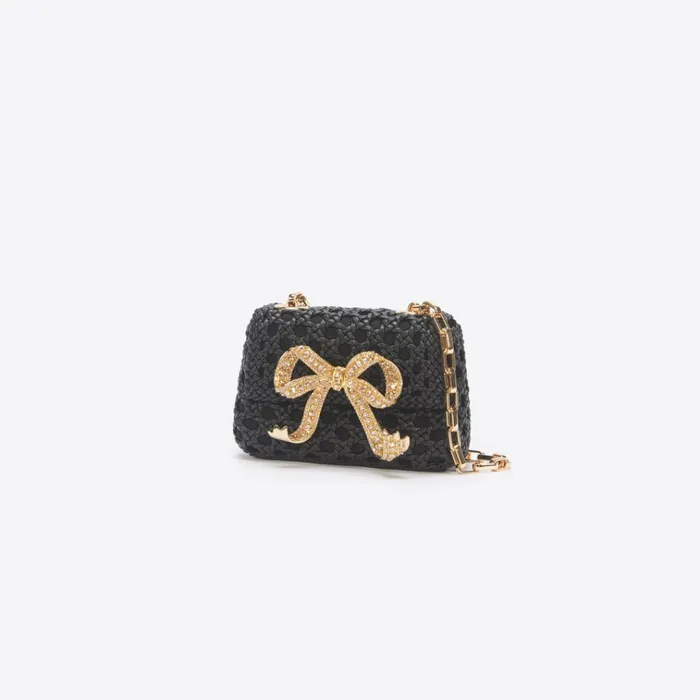 Self Portrait Micro Black Woven Leather Micro Bag 8211 Women Self Portrait Micro Black Woven Leather Micro Bag 8211 Women