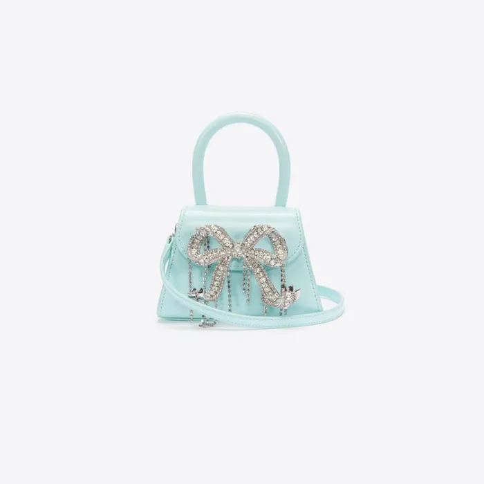 Self Portrait Micro Blue Leather Micro Bow Bag 8211 Women Self Portrait Micro Blue Leather Micro Bow Bag 8211 Women