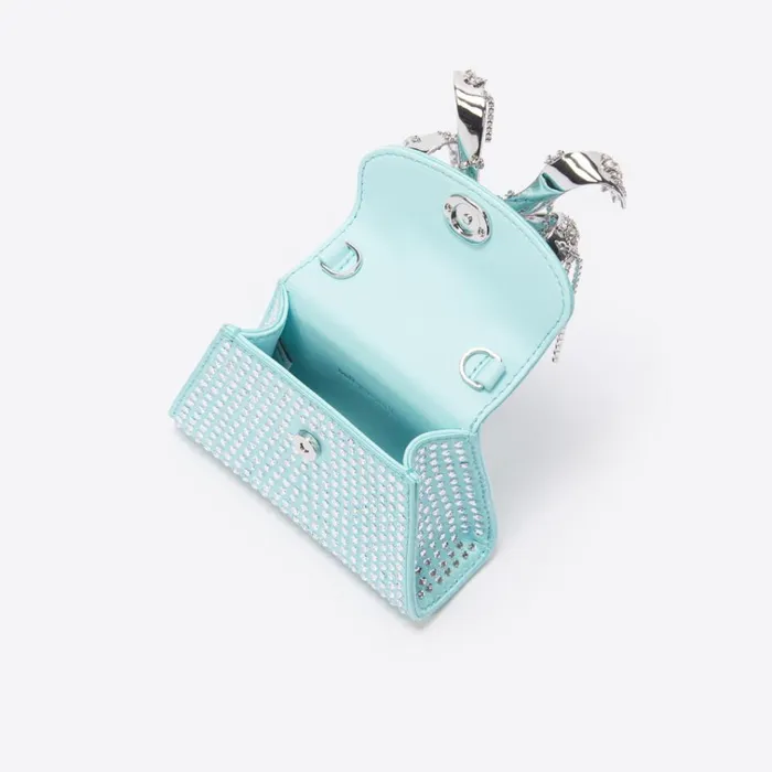 Self Portrait Micro Blue Satin Heart Rhinestone Micro Bow Bag 8211 Women Self Portrait Micro Blue Satin Heart Rhinestone Micro Bow Bag 8211 Women