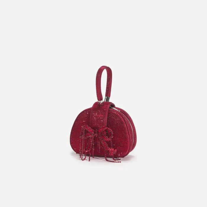 Self Portrait Micro Burgundy Rhinestone Top Handle Micro Bag 8211 Women Self Portrait Micro Burgundy Rhinestone Top Handle Micro Bag 8211 Women